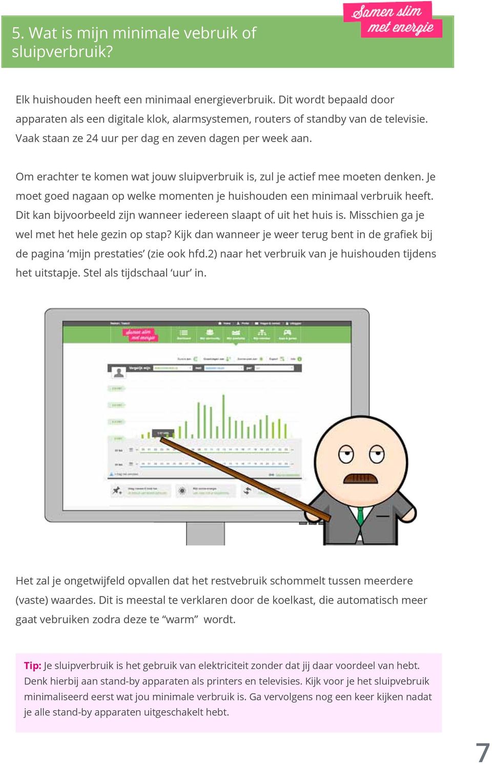 Om erachter te komen wat jouw sluipverbruik is, zul je actief mee moeten denken. Je moet goed nagaan op welke momenten je huishouden een minimaal verbruik heeft.