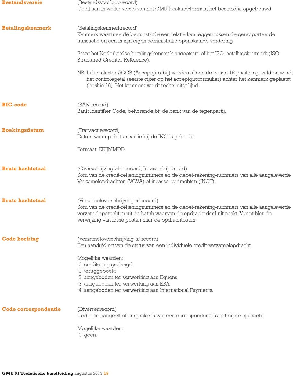 Bevat het Nederlandse betalingskenmerk-acceptgiro of het ISO-betalingskenmerk (ISO Structured Creditor Reference).