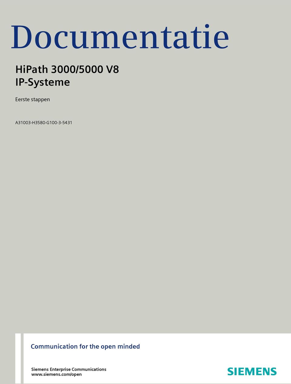 A31003-H3580-G100-3-5431 Communication for