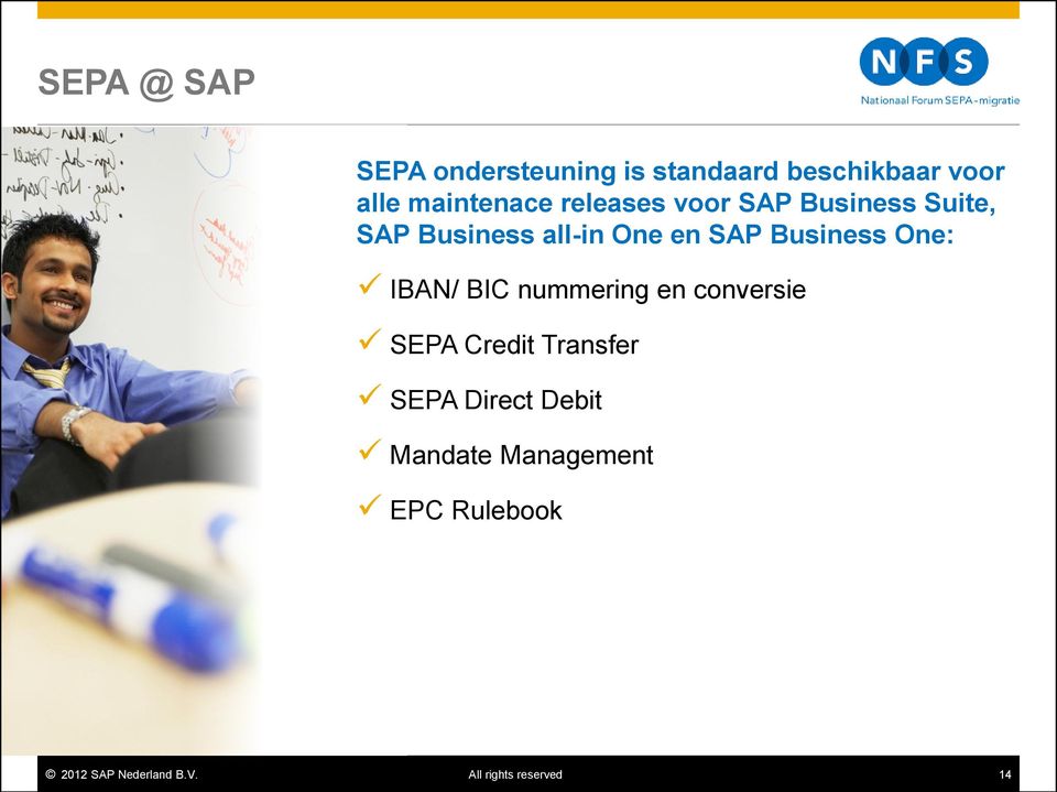 One: IBAN/ BIC nummering en conversie SEPA Credit Transfer SEPA Direct Debit