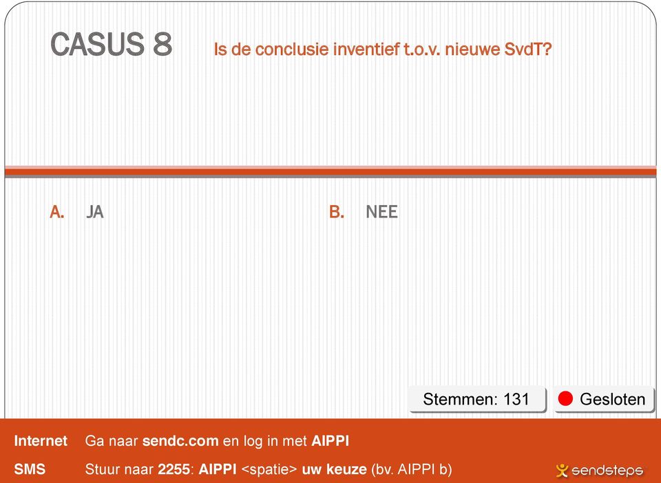 NEE Stemmen: 131 Internet Ga naar sendc.