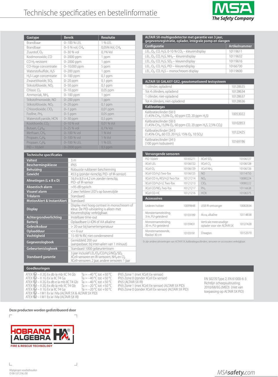 000 ppm 5 ppm Waterstofsulfide, H₂S 0 200 ppm 1 ppm H₂S-Lage concentratie 0 100 ppm 0,1 ppm Zwaveldioxide, SO₂ 0 20 ppm 0,1 ppm Stikstofdioxide, NO₂ 0 50 ppm 0,1 ppm Chloor, Cl₂ 0 10 ppm 0,05 ppm