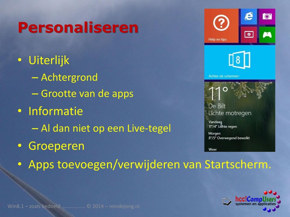 niet op een Live-tegel Groeperen Apps