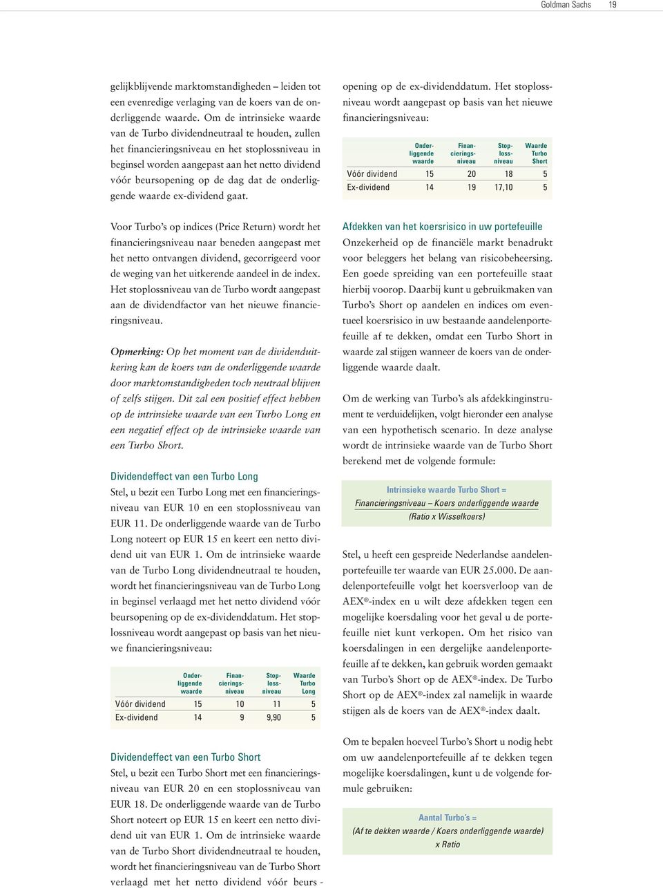 dat de onderliggende waarde ex-dividend gaat. opening op de ex-dividenddatum.