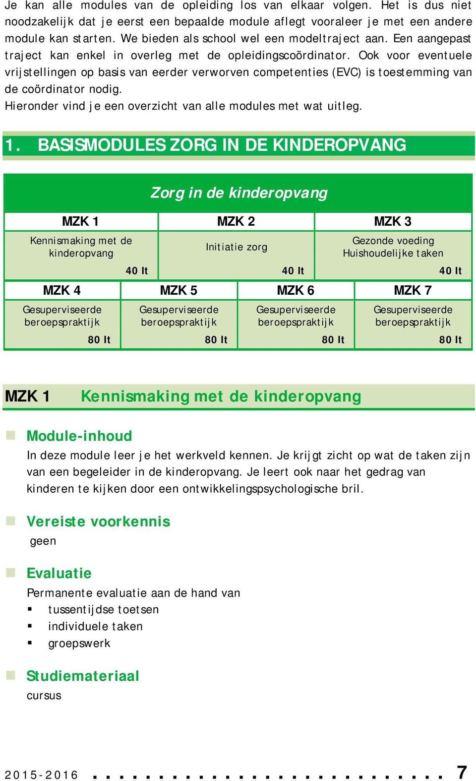 Ook voor eventuele vrijstellingen op basis van eerder verworven competenties (EVC) is toestemming van de coördinator nodig. Hieronder vind je een overzicht van alle modules met wat uitleg. 1.