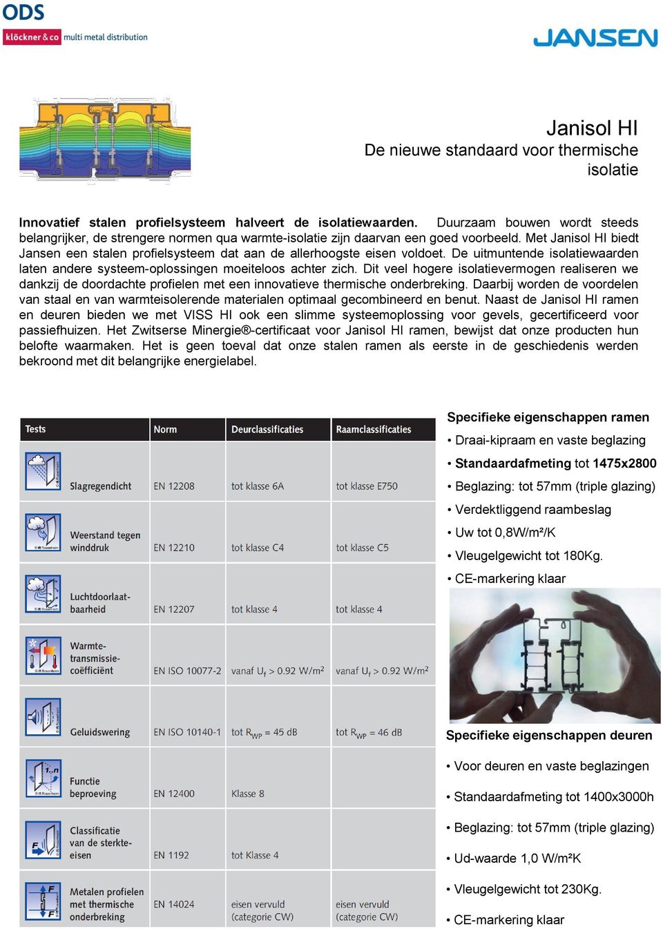 Met Janisol HI biedt Jansen een stalen profielsysteem dat aan de allerhoogste eisen voldoet. De uitmuntende isolatiewaarden laten andere systeem-oplossingen moeiteloos achter zich.