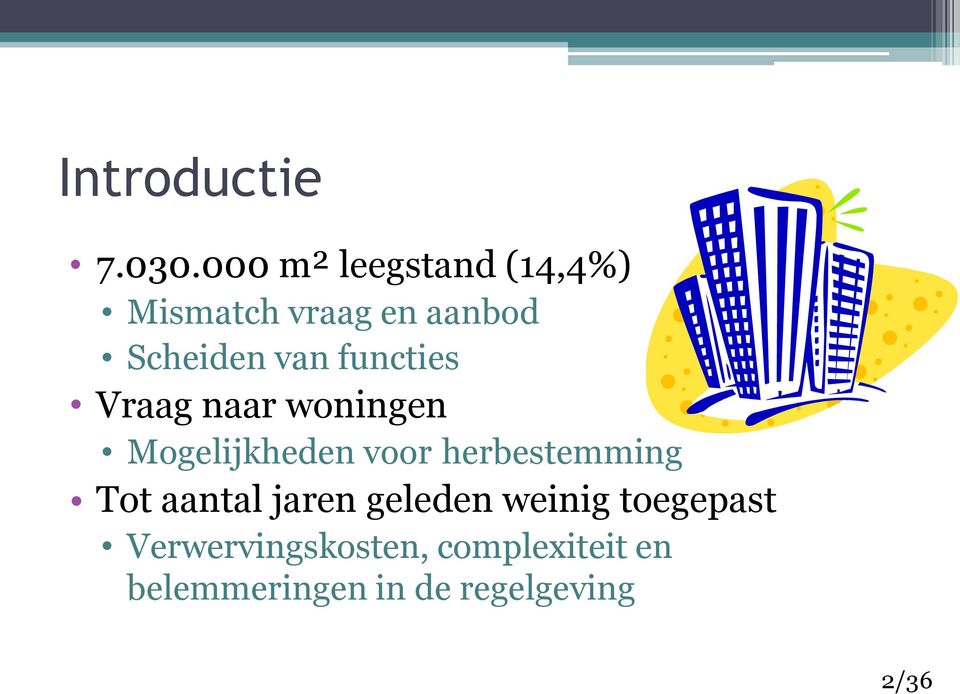 functies Vraag naar woningen Mogelijkheden voor herbestemming