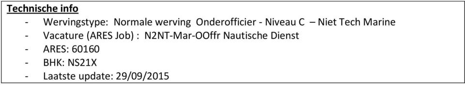 Job) : N2NT-Mar-OOffr Nautische Dienst - ARES: