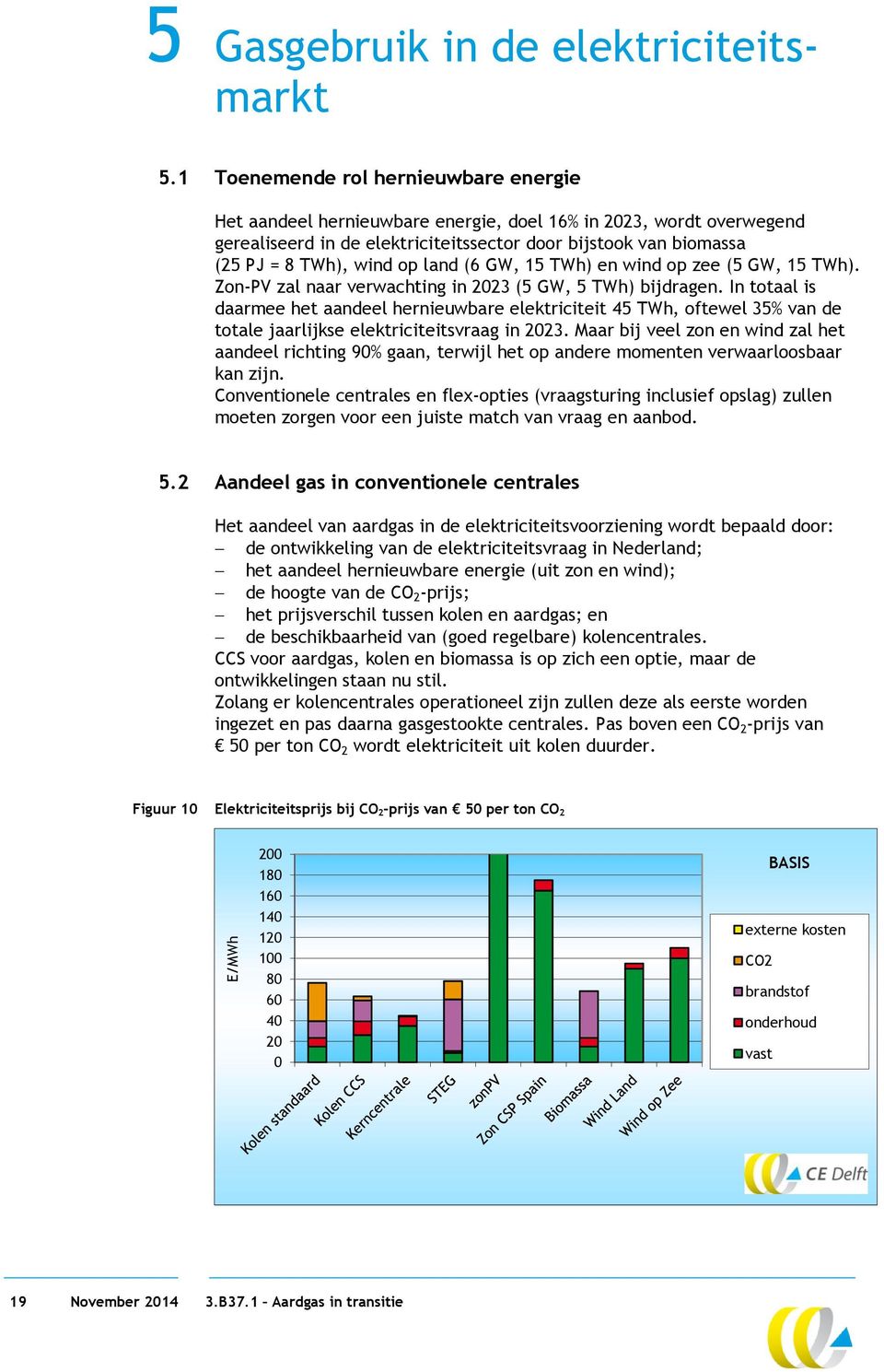 land (6 GW, 15 TWh) en wind op zee (5 GW, 15 TWh). Zon-PV zal naar verwachting in 2023 (5 GW, 5 TWh) bijdragen.