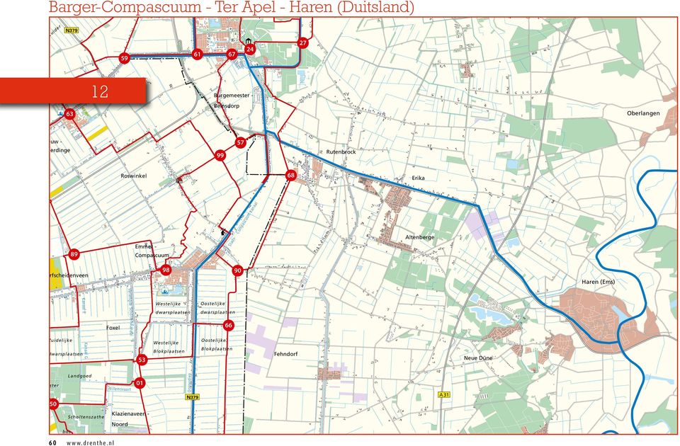 Westelijke dwarsplaatsen Oostelijke dwarsplaatsen Kanaal E Kanaal G Zuidelijke dwarsplaatsen Westelijke Blokplaatsen Oostelijke Blokplaatsen