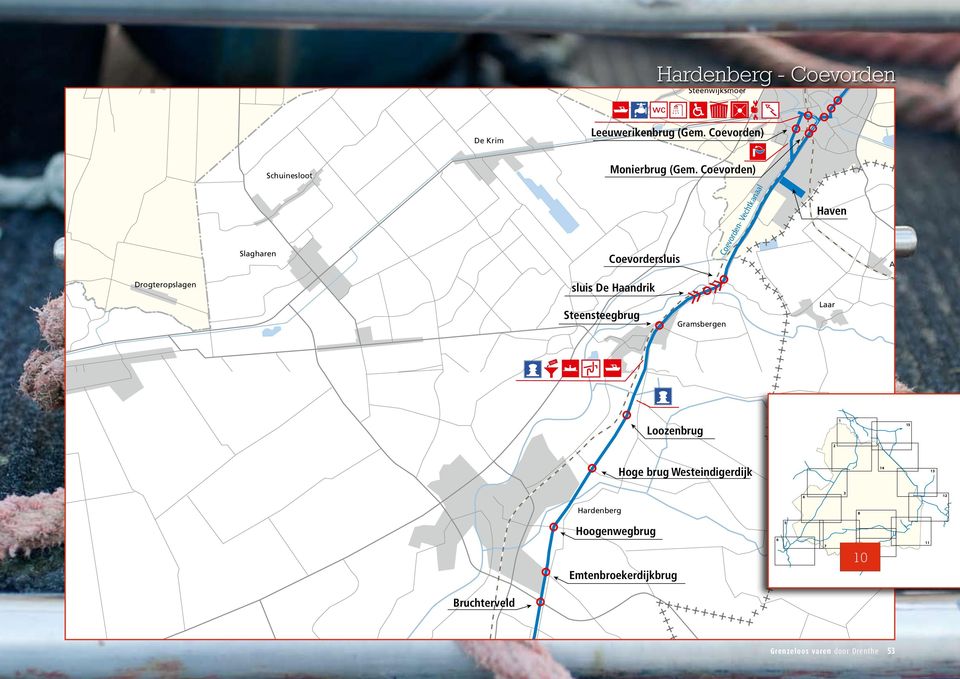 Coevorden) Linde Slagharen Coevordersluis Coevorden- Vechtkanaal Haven Achterhorn Drogteropslagen sluis