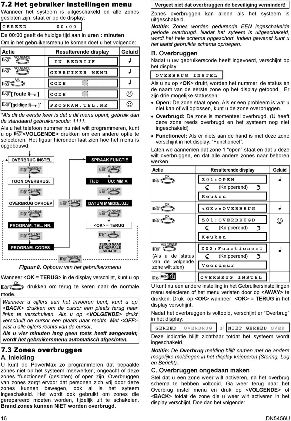 NR *Als dit de eerste keer is dat u dit menu opent, gebruik dan de standaard gebruikerscode: 1111.