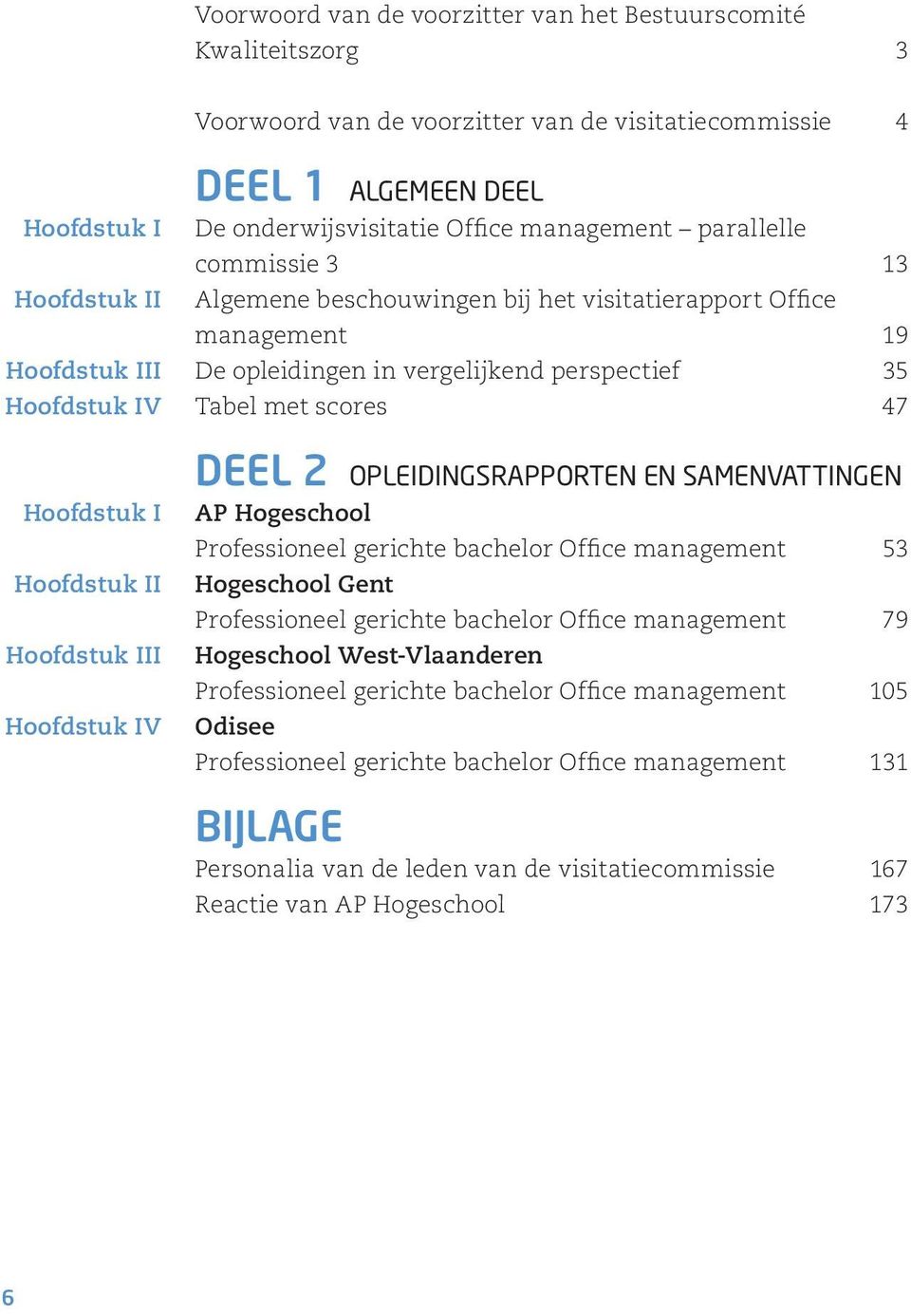 47 Hoofdstuk I Hoofdstuk II Hoofdstuk III Hoofdstuk IV DEEL 2 OPLEIDINGSRAPPORTEN EN SAMENVATTINGEN AP Hogeschool Professioneel gerichte bachelor Office management 53 Hogeschool Gent Professioneel