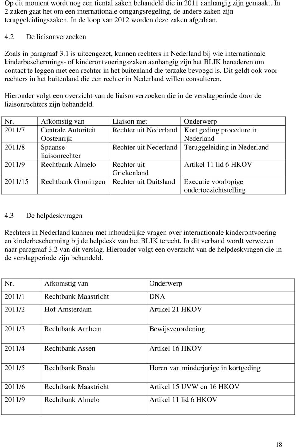 1 is uiteengezet, kunnen rechters in Nederland bij wie internationale kinderbeschermings- of kinderontvoeringszaken aanhangig zijn het BLIK benaderen om contact te leggen met een rechter in het