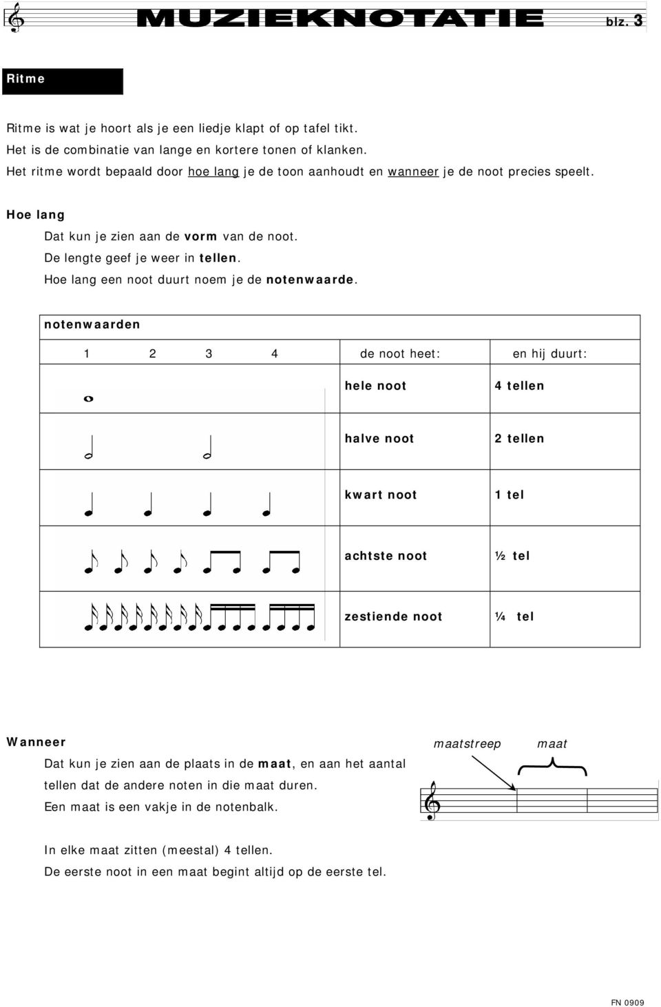 Hoe lang een noot duurt noem je de notenwaarde.