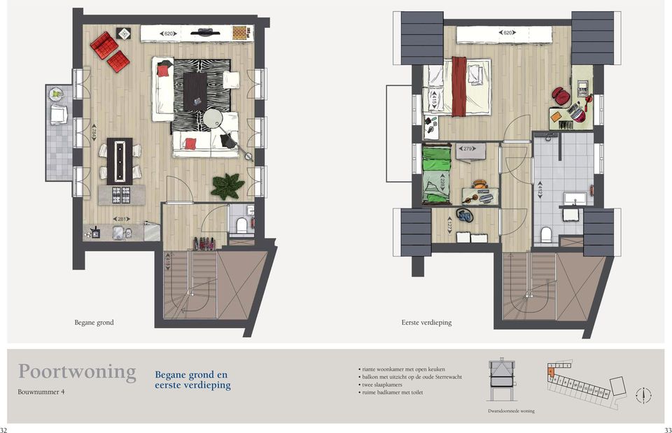 uitzicht op de oude Sterrewacht twee slaapkamers ruime badkamer met