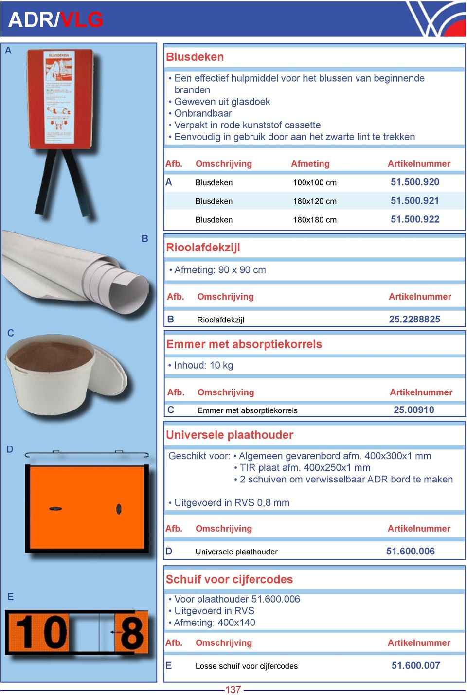 2288825 Emmer met absorptiekorrels Inhoud: 10 kg Emmer met absorptiekorrels 25.00910 Universele plaathouder Geschikt voor: lgemeen gevarenbord afm. 400x300x1 mm TIR plaat afm.