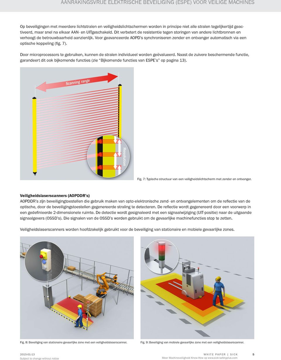 Voor geavanceerde AOPD s synchroniseren zender en ontvanger automatisch via een optische koppeling (fig. 7). Door microprocessors te gebruiken, kunnen de stralen individueel worden geëvalueerd.