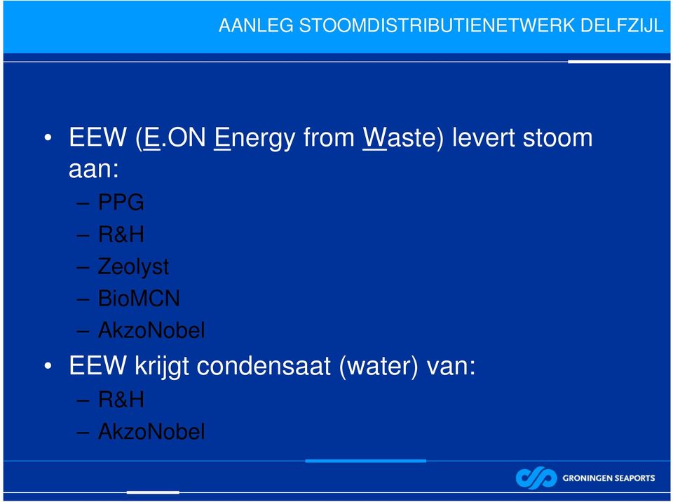 ON Energy from Waste) levert stoom aan: