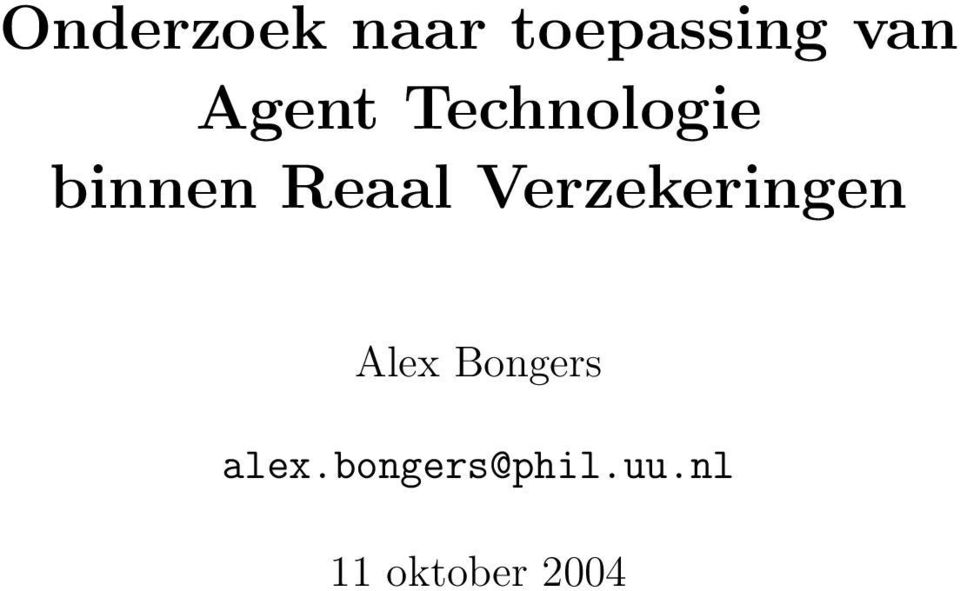 Verzekeringen Alex Bongers alex.