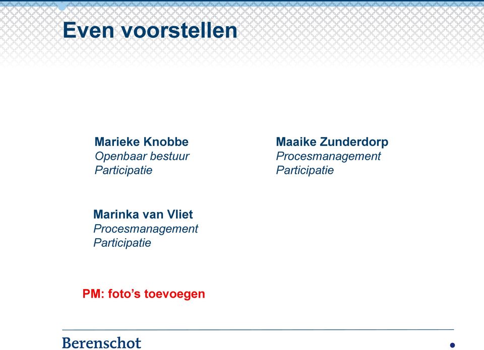 Procesmanagement Participatie Marinka van