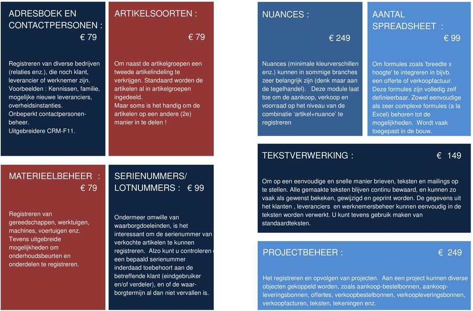 Om naast de artikelgroepen een tweede artikelindeling te verkrijgen. Standaard worden de artikelen al in artikelgroepen ingedeeld.