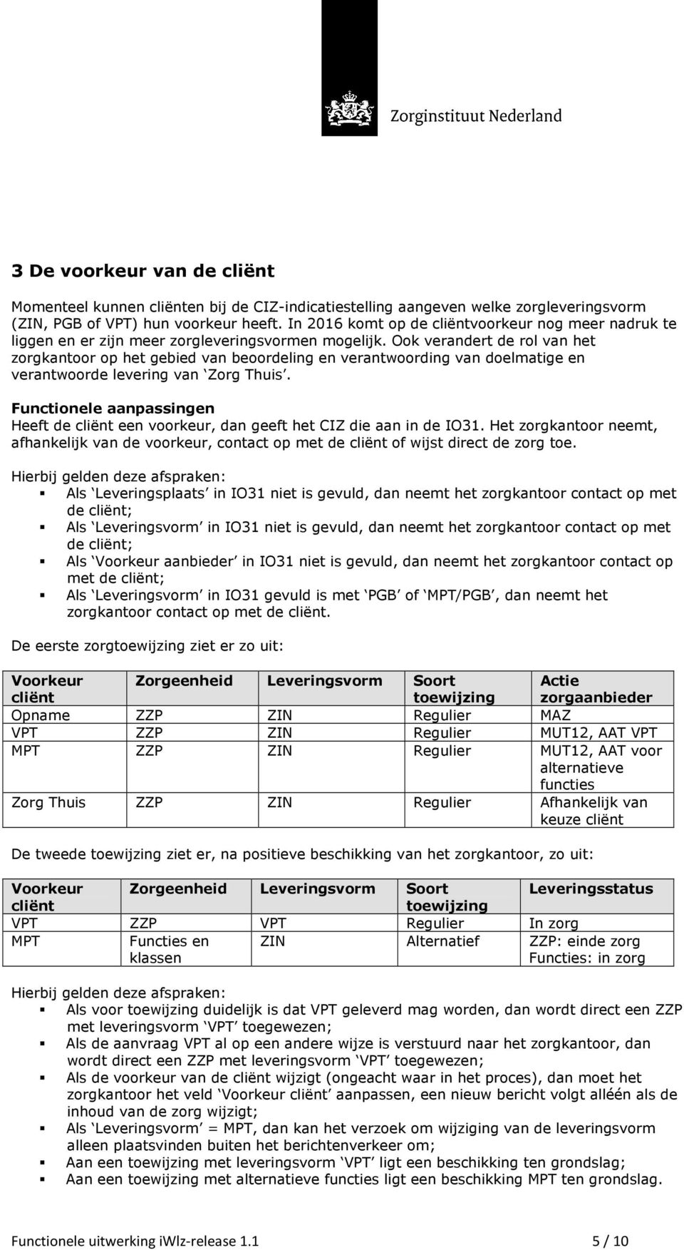 Ook verandert de rol van het zorgkantoor op het gebied van beoordeling en verantwoording van doelmatige en verantwoorde levering van Zorg Thuis.