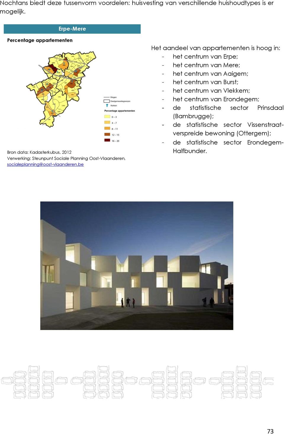 be Het aandeel van appartementen is hoog in: - het centrum van Erpe; - het centrum van Mere; - het centrum van Aaigem; - het centrum van Burst; - het