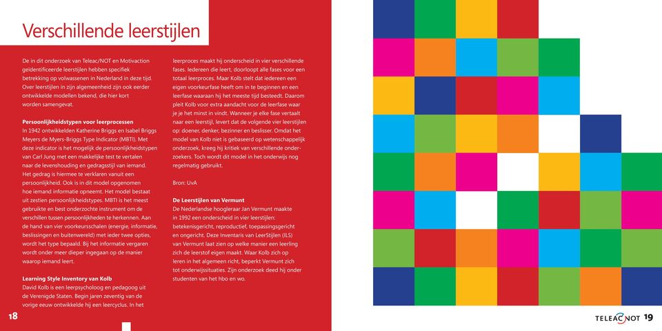 Persoonlijkheidstypen voor leerprocessen In 1942 ontwikkelden Katherine Briggs en Isabel Briggs Meyers de Myers-Briggs Type Indicator (MBTI).