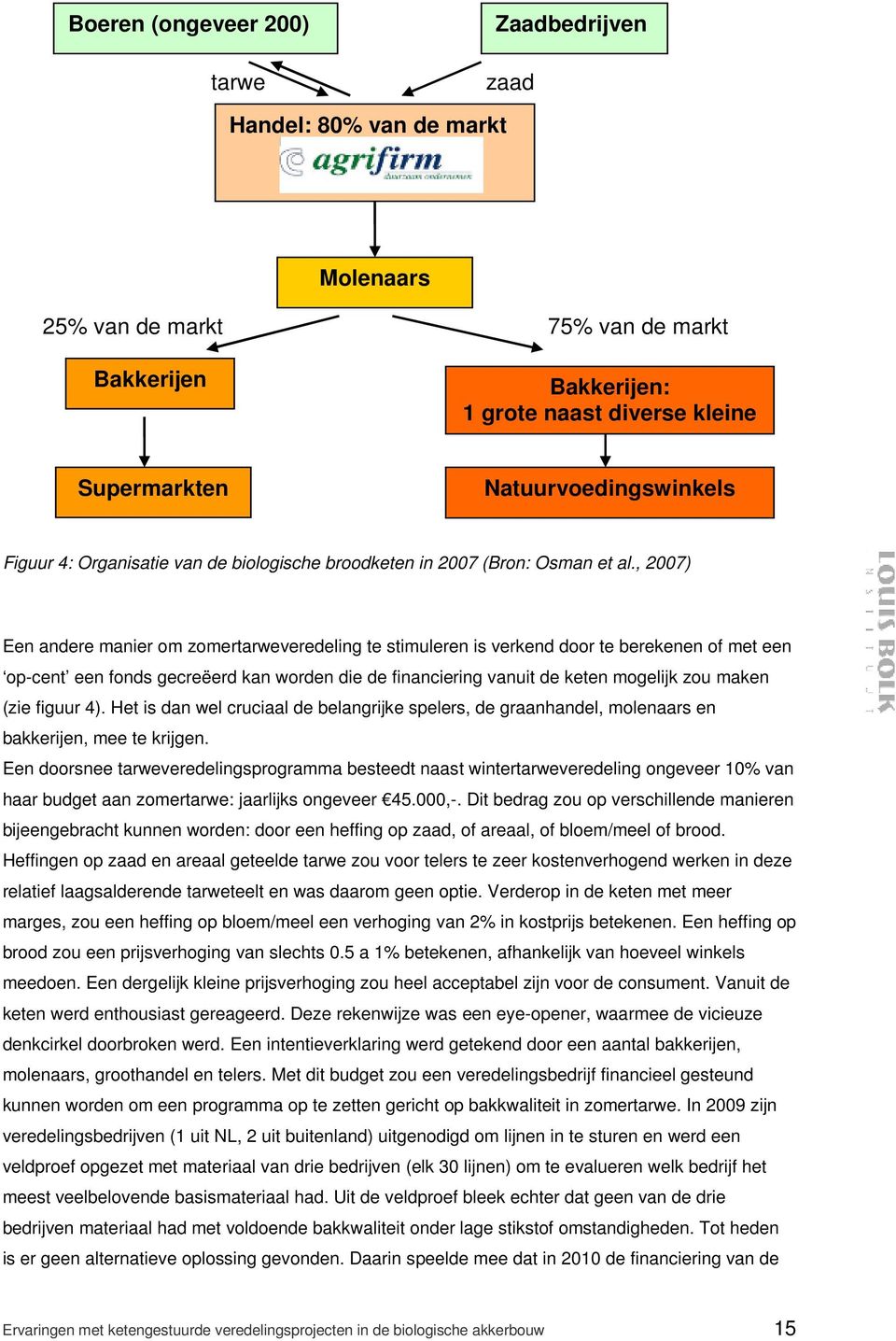 , 2007) Een andere manier om zomertarweveredeling te stimuleren is verkend door te berekenen of met een op-cent een fonds gecreëerd kan worden die de financiering vanuit de keten mogelijk zou maken