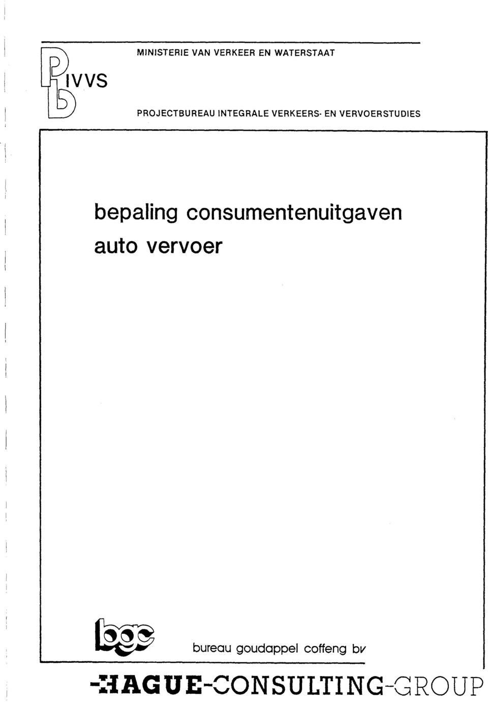 VERVOERSTUDIES bepaling consumentenuitgaven