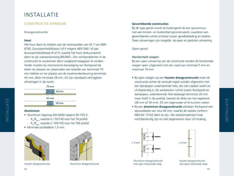 Om vochtproblemen in de constructie te voorkomen dient voegband toegepast te worden.