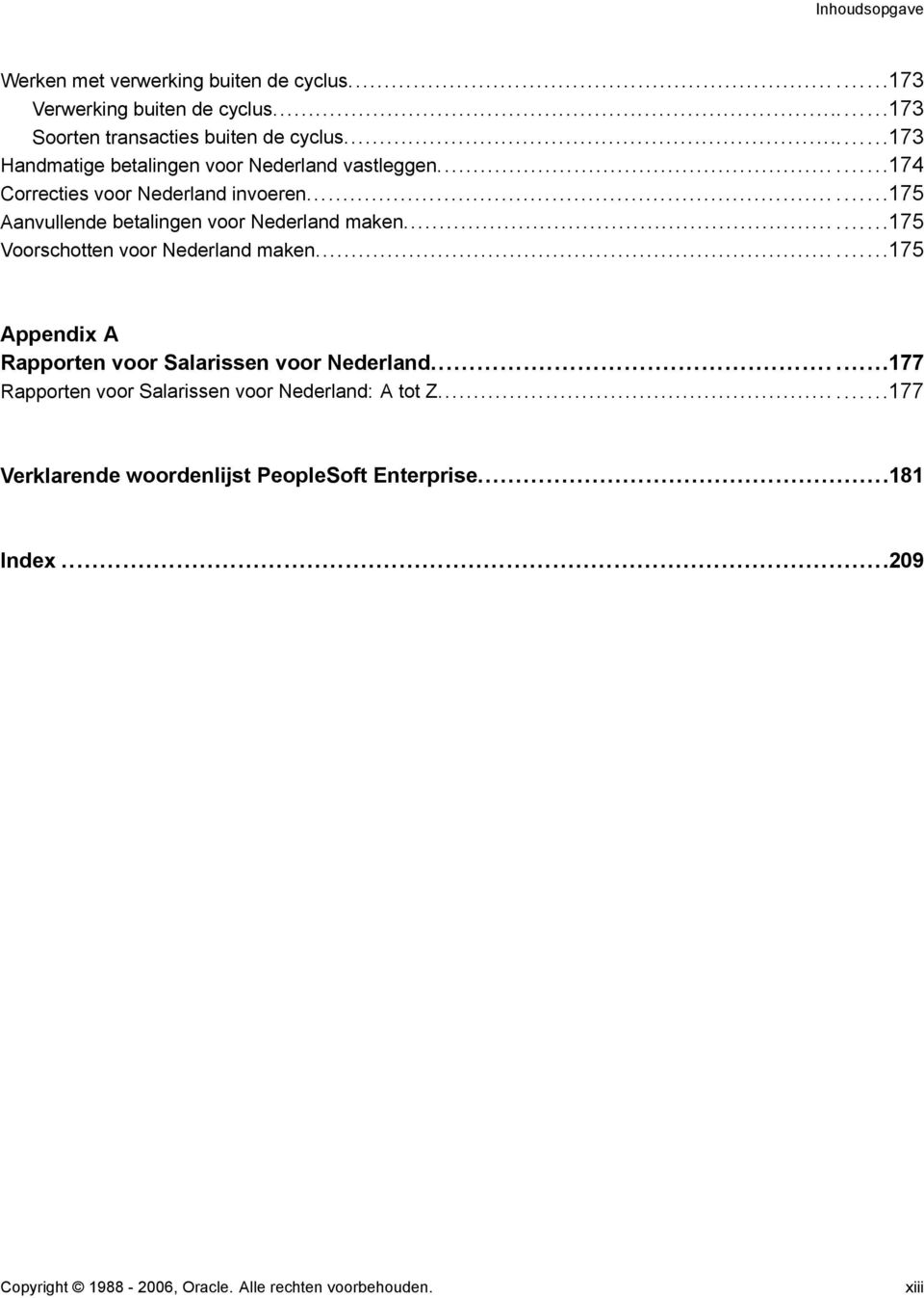 ..175 Aanvullende betalingen voor Nederland maken...175 Voorschotten voor Nederland maken.