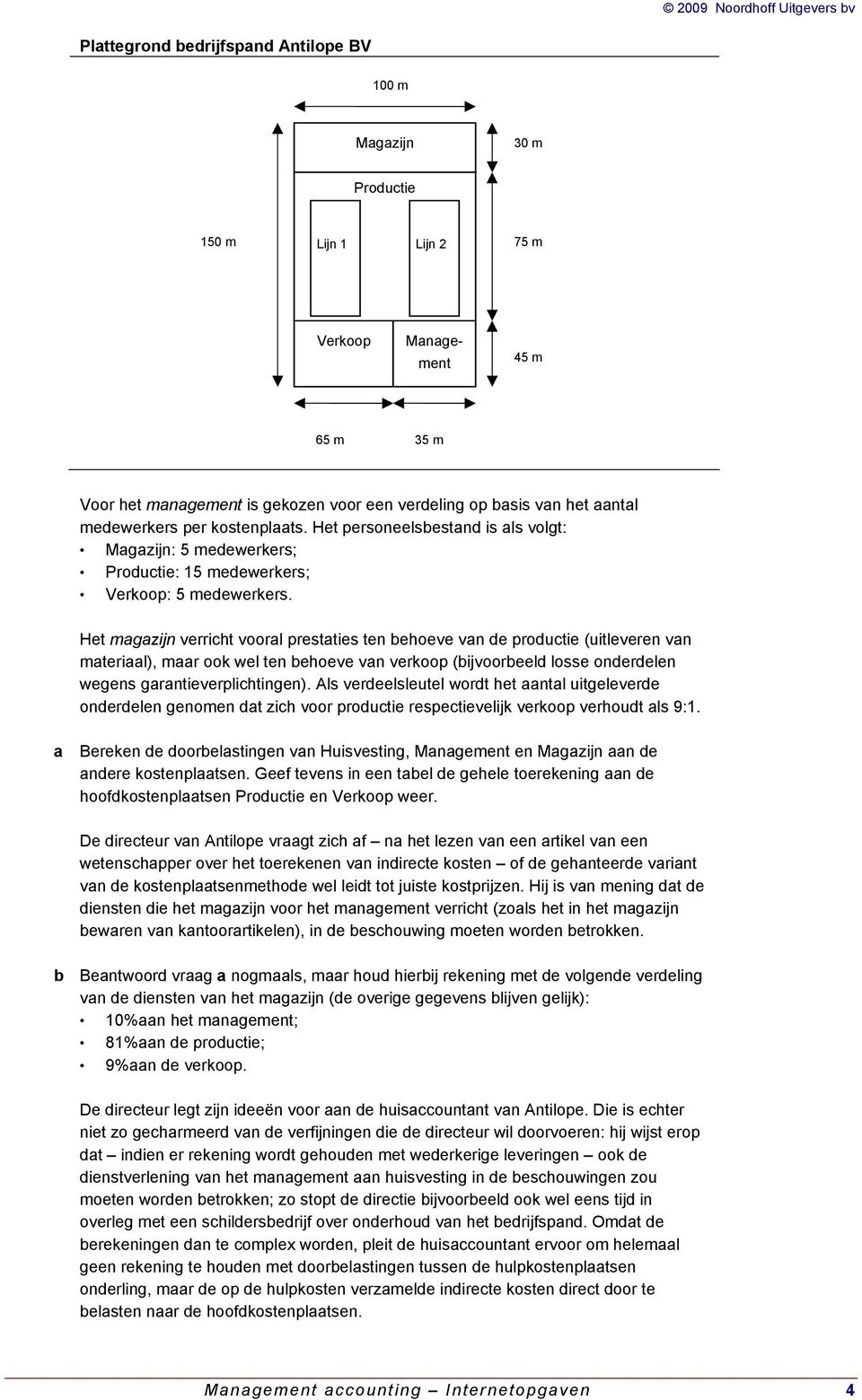 Het magazijn verricht vooral prestaties ten behoeve van de productie (uitleveren van materiaal), maar ook wel ten behoeve van verkoop (bijvoorbeeld losse onderdelen wegens garantieverplichtingen).