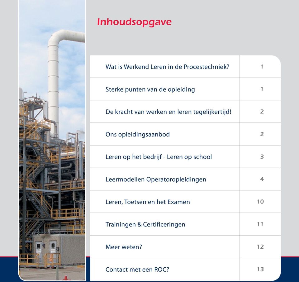 2 Ons opleidingsaanbod 2 Leren op het bedrijf - Leren op school 3 Leermodellen