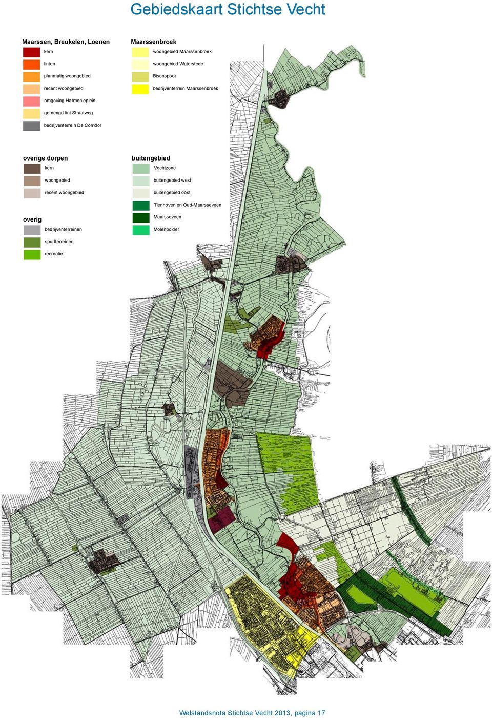 bedrijventerrein De Corridor overige dorpen kern woongebied recent woongebied buitengebied Vechtzone buitengebied west buitengebied