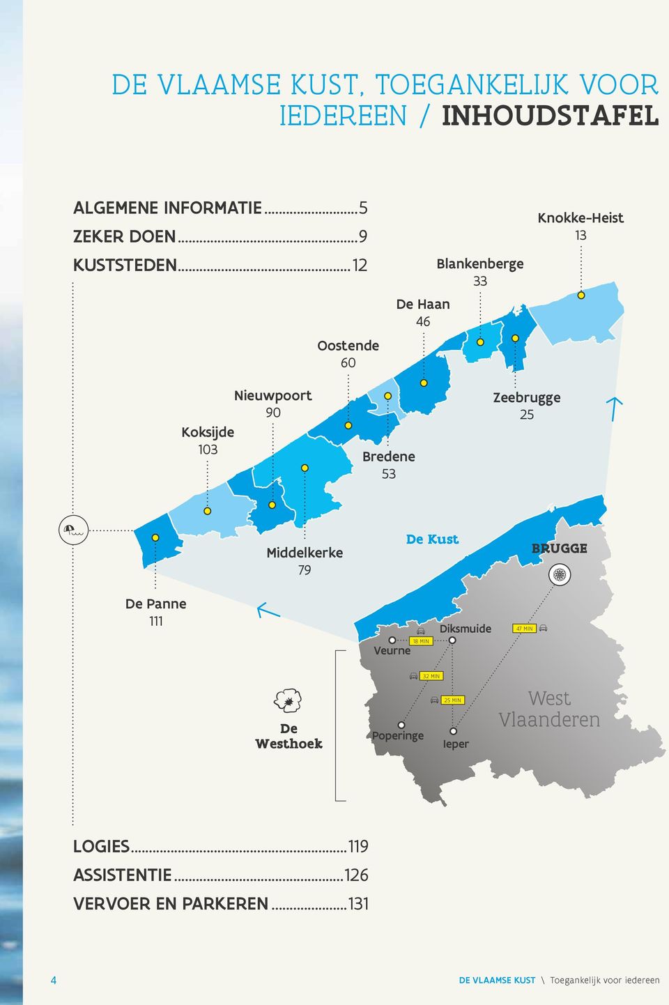 Middelkerke 79 De Kust BRUGGE De Panne 111 Veurne 18 MIN Diksmuide 47 MIN De Westhoek 32 MIN 25 MIN Poperinge