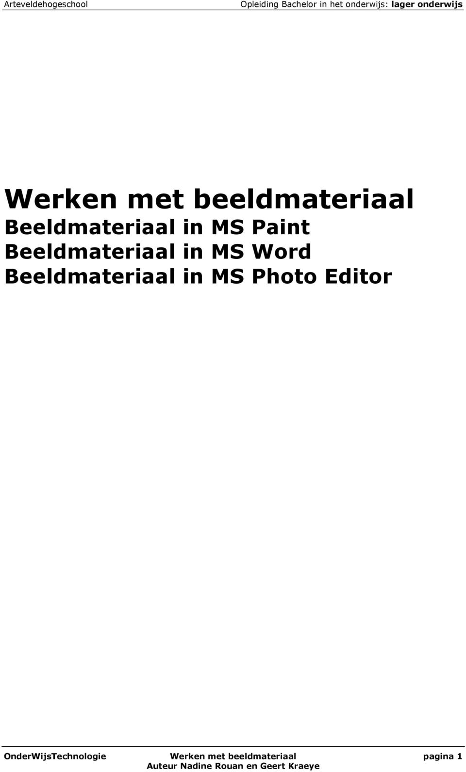 Beeldmateriaal in MS Photo Editor