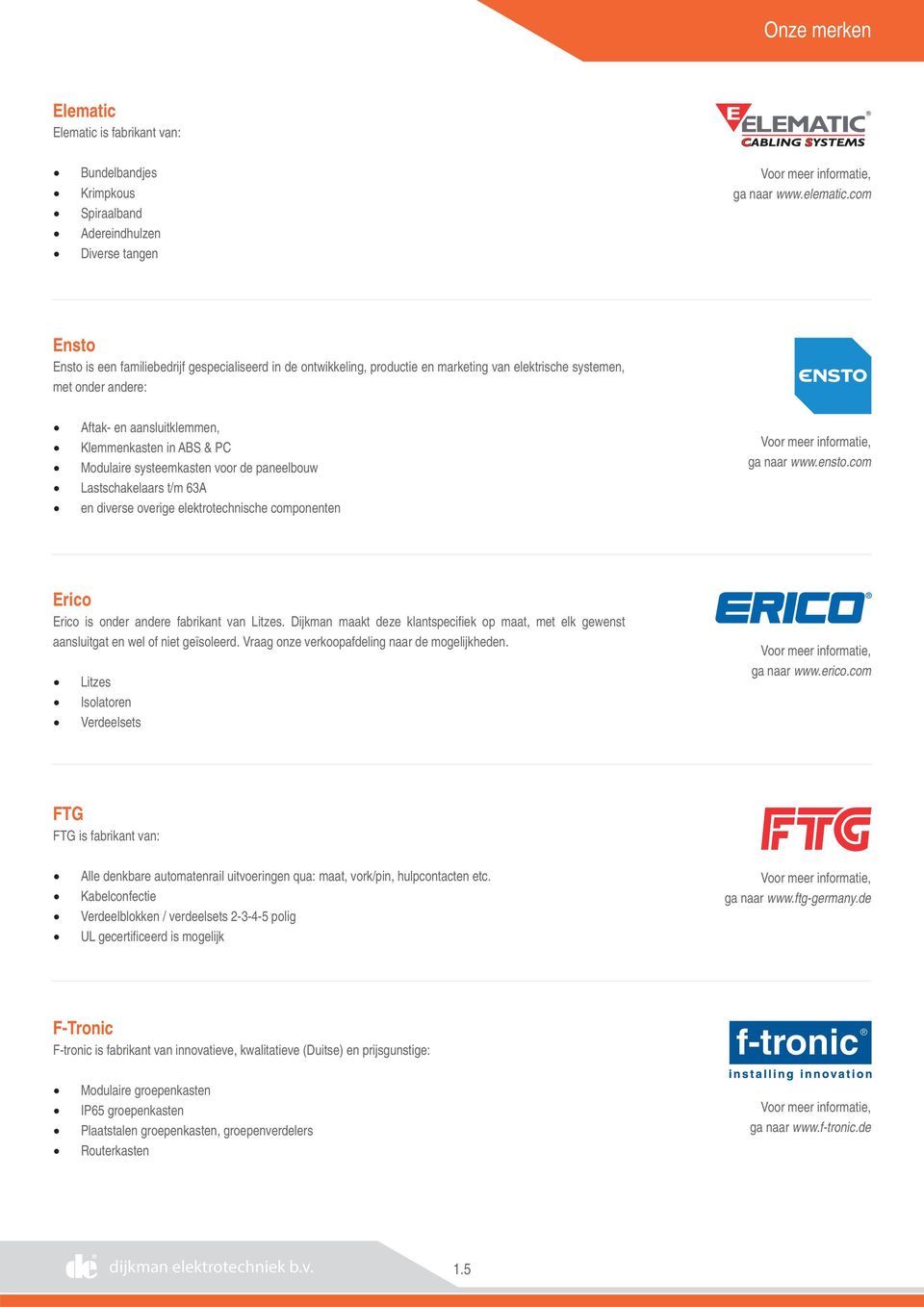 Modulaire systeemkasten voor de paneelbouw Lastschakelaars t/m 63A en diverse overige elektrotechnische componenten Voor meer informatie, ga naar www.ensto.