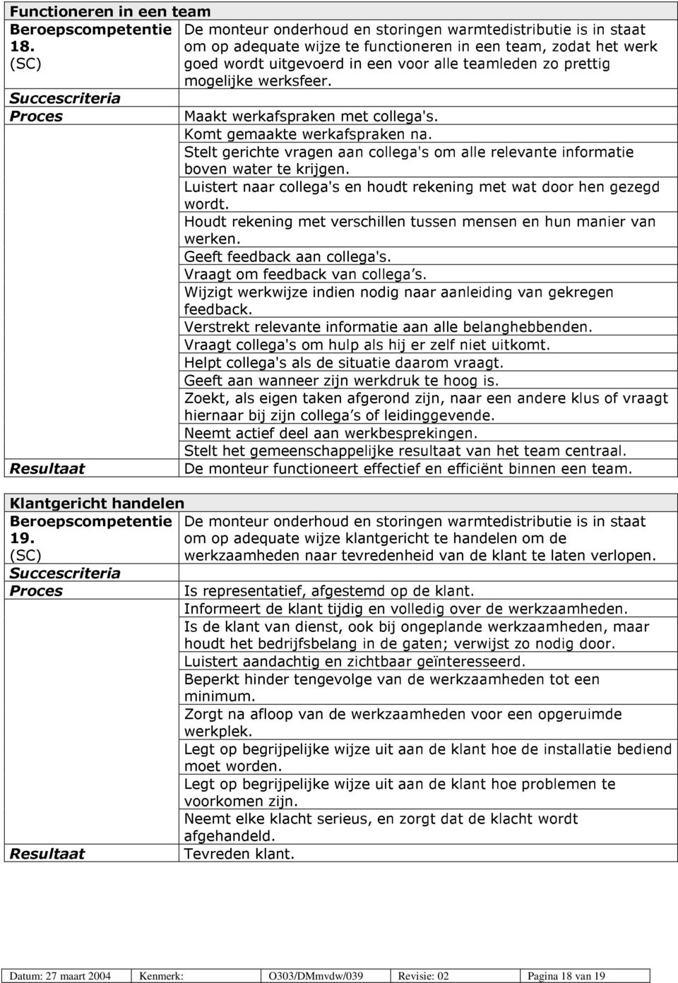 Luistert naar collega's en houdt rekening met wat door hen gezegd wordt. Houdt rekening met verschillen tussen mensen en hun manier van werken. Geeft feedback aan collega's.