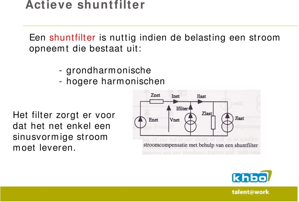 grondharmonische - hogere harmonischen Het filter zorgt