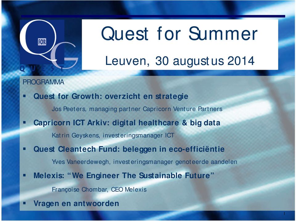 investeringsmanager ICT Quest Cleantech Fund: beleggen in eco-efficiëntie Yves Vaneerdewegh,