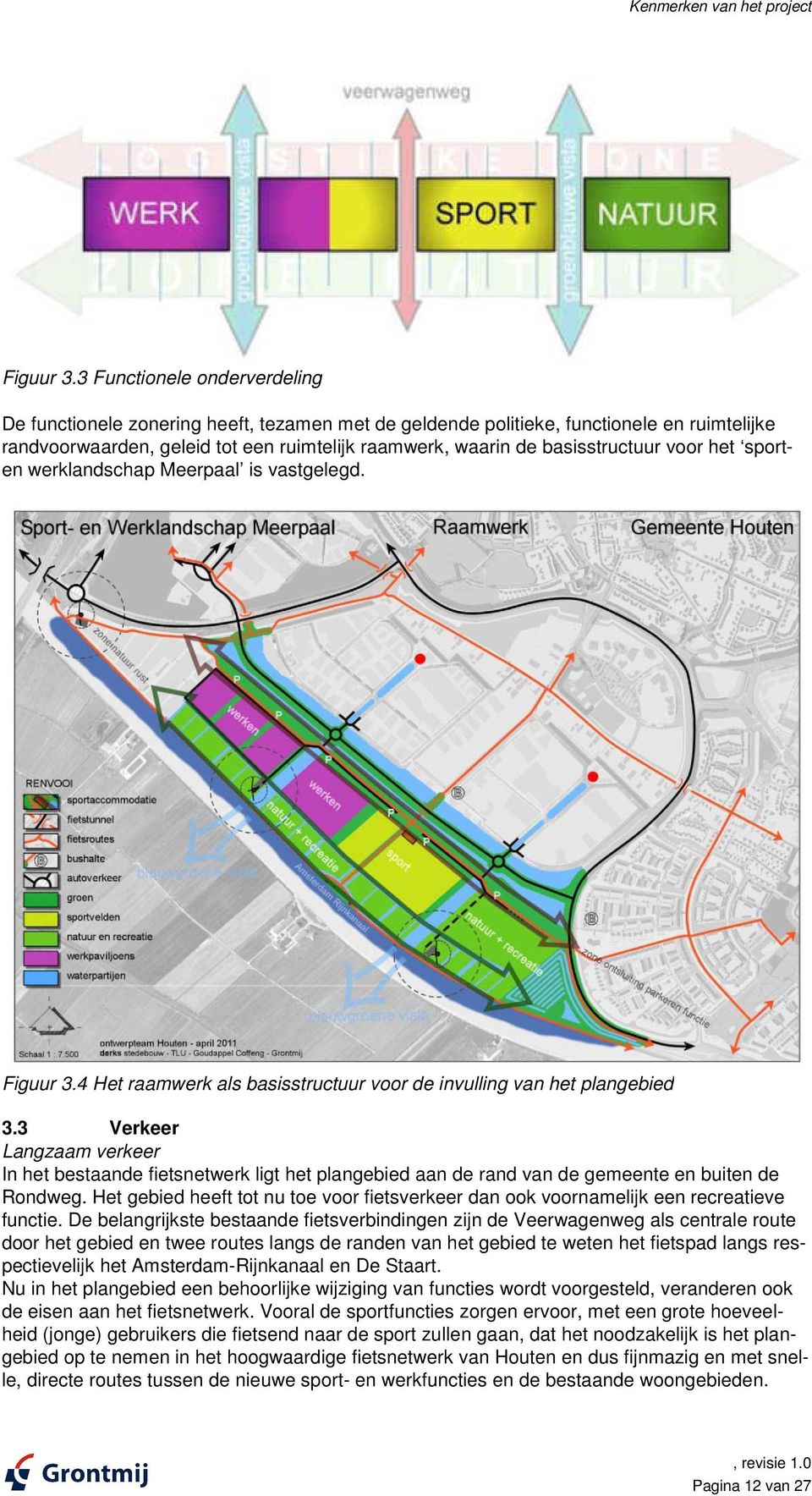 basisstructuur voor het sporten werklandschap Meerpaal is vastgelegd. Figuur 3.4 Het raamwerk als basisstructuur voor de invulling van het plangebied 3.