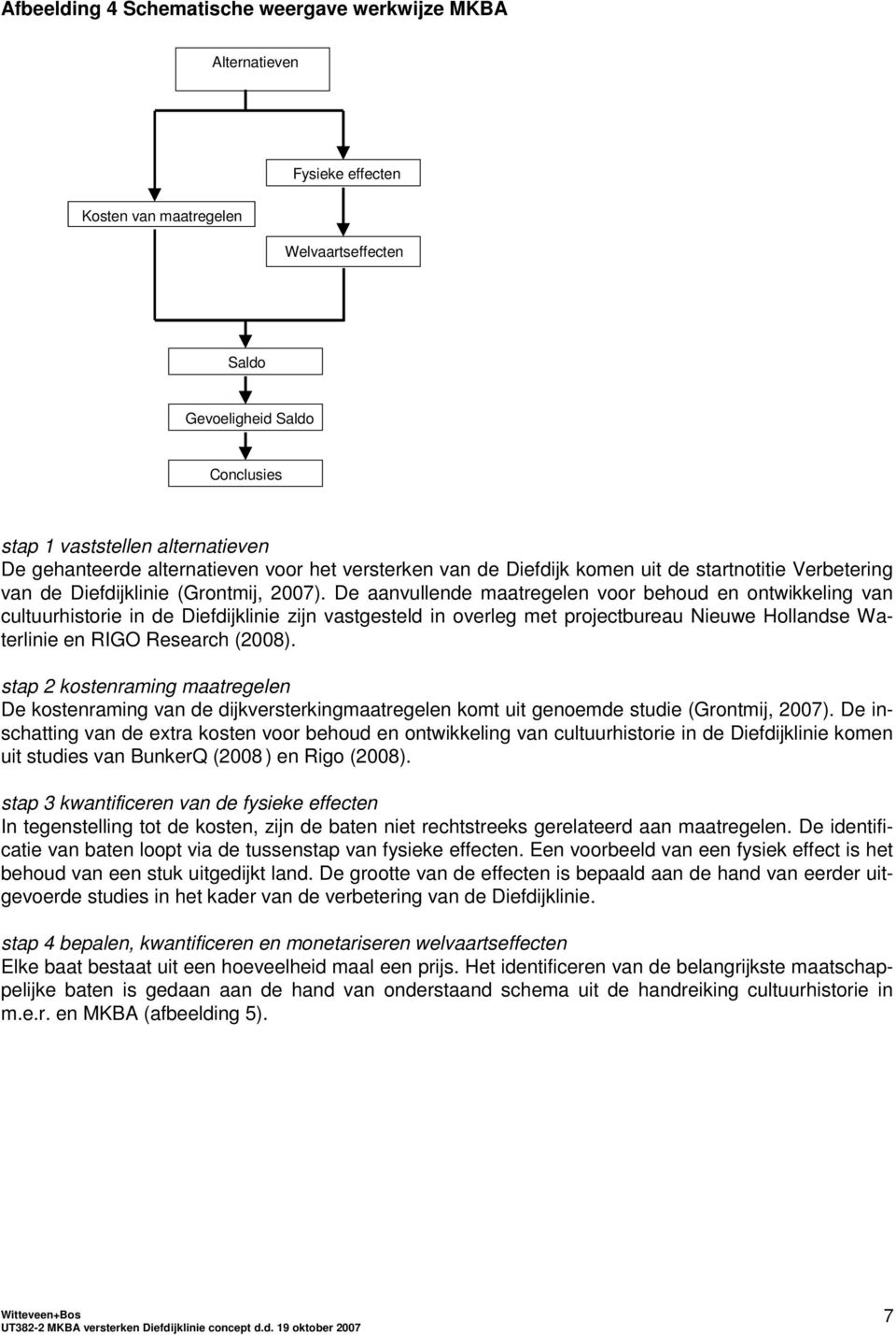 De aanvullende maatregelen voor behoud en ontwikkeling van cultuurhistorie in de Diefdijklinie zijn vastgesteld in overleg met projectbureau Nieuwe Hollandse Waterlinie en RIGO Research (2008).