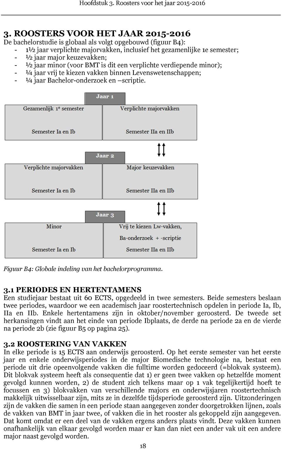 ½ jaar minor (voor BMT is dit een verplichte verdiepende minor); - ¼ jaar vrij te kiezen vakken binnen Levenswetenschappen; - ¼ jaar Bachelor-onderzoek en scriptie.