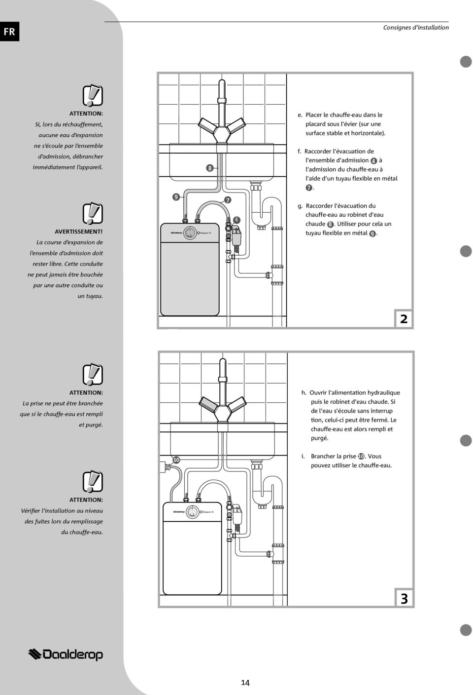 Raccorder le robinet d eau froide d admission, () à la conduite débrancher d eau froide () à immédiatement l aide du T (). l appareil. c. Placer l ensemble d admission () sur la conduite d eau froide () au dessus du T ().