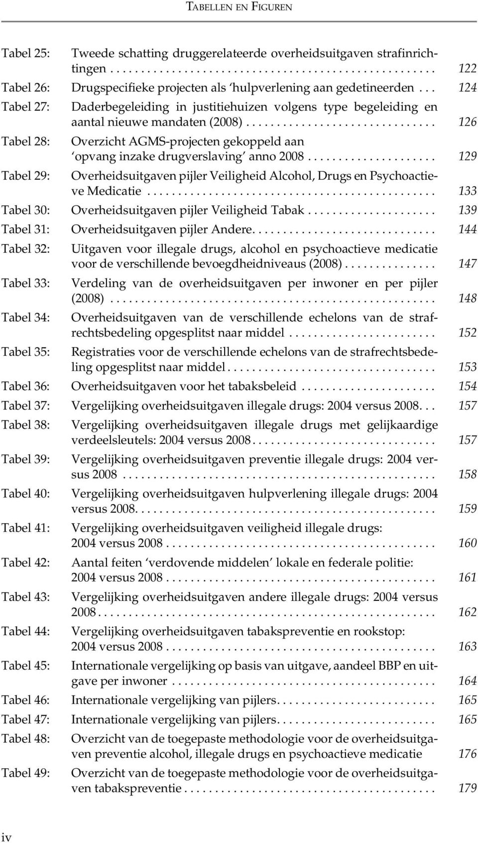 .............................. 126 Tabel 28: Overzicht AGMS-projecten gekoppeld aan opvang inzake drugverslaving anno 2008.