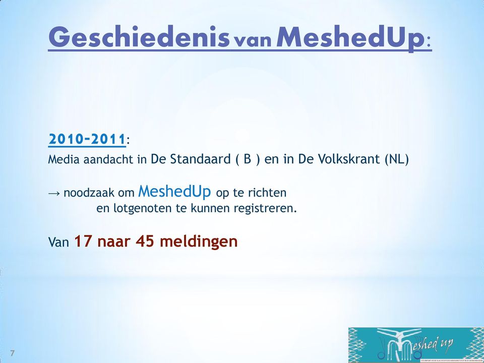 Volkskrant (NL) noodzaak om MeshedUp op te
