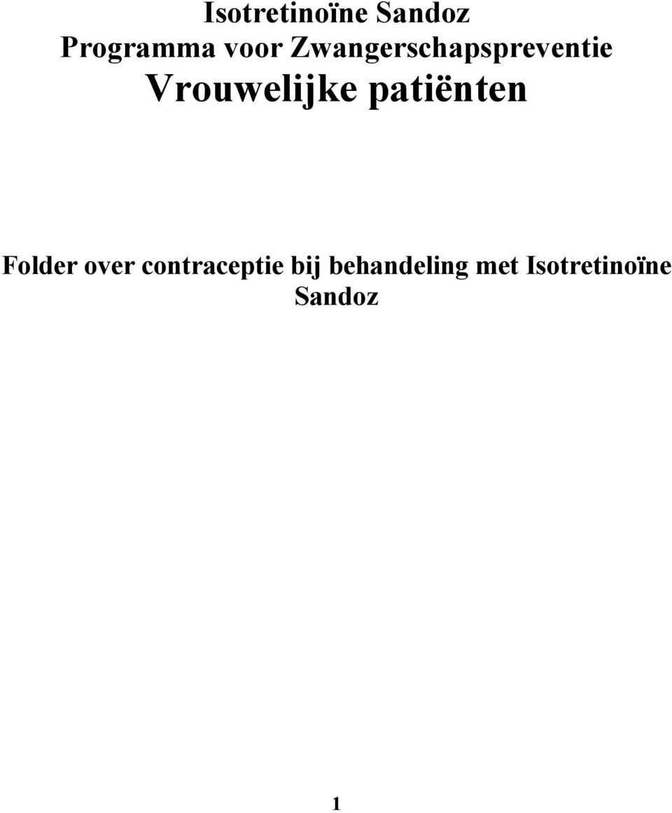 patiënten Folder over contraceptie