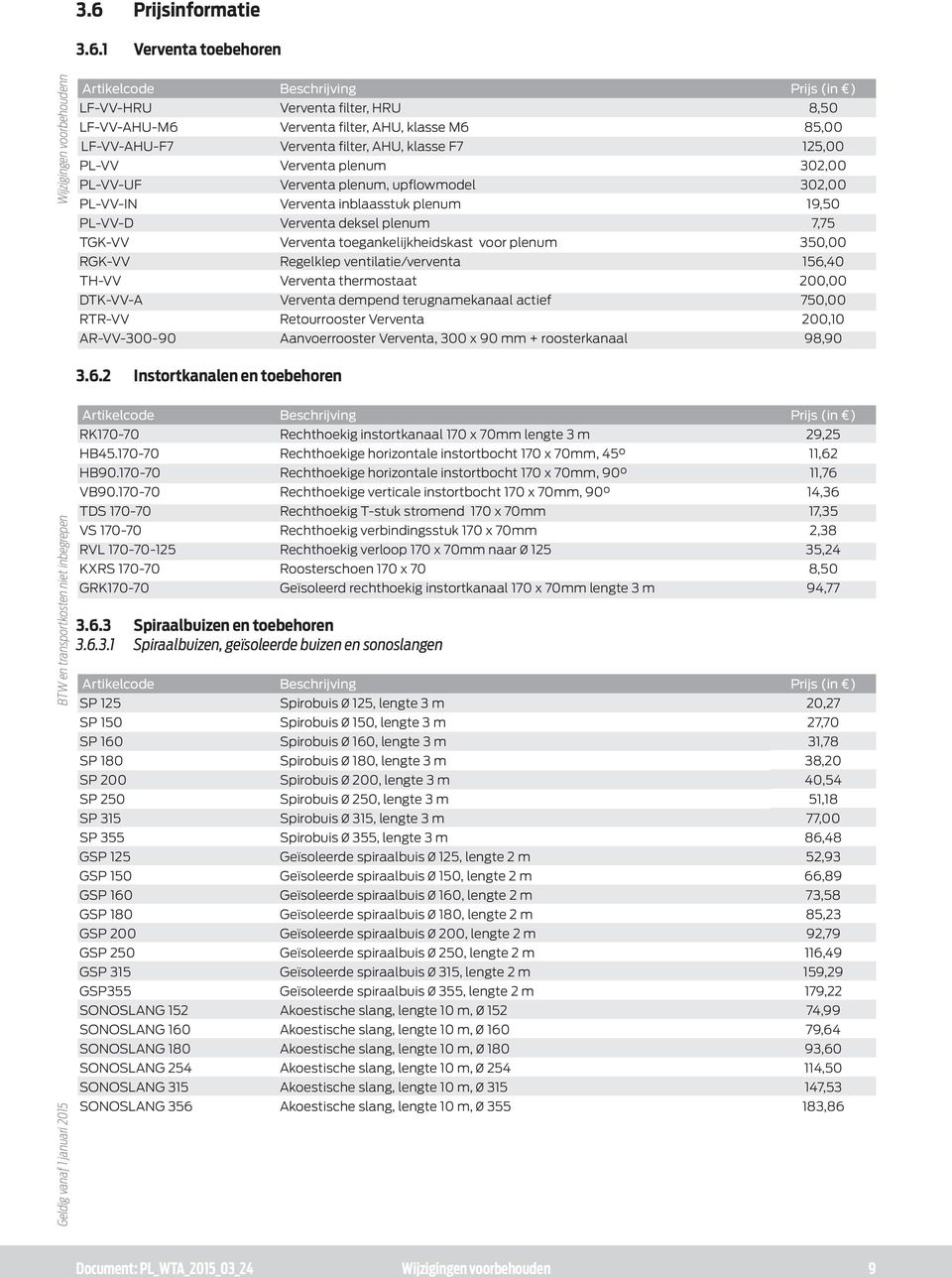 RGK-VV Regelklep ventilatie/verventa 156,40 TH-VV Verventa thermostaat 200,00 DTK-VV-A Verventa dempend terugnamekanaal actief 750,00 RTR-VV Retourrooster Verventa 200,10 AR-VV-300-90 Aanvoerrooster